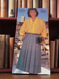 Carte publicitaire mode vintage Prades années 80, chemisier Plumetis jupe Plessi