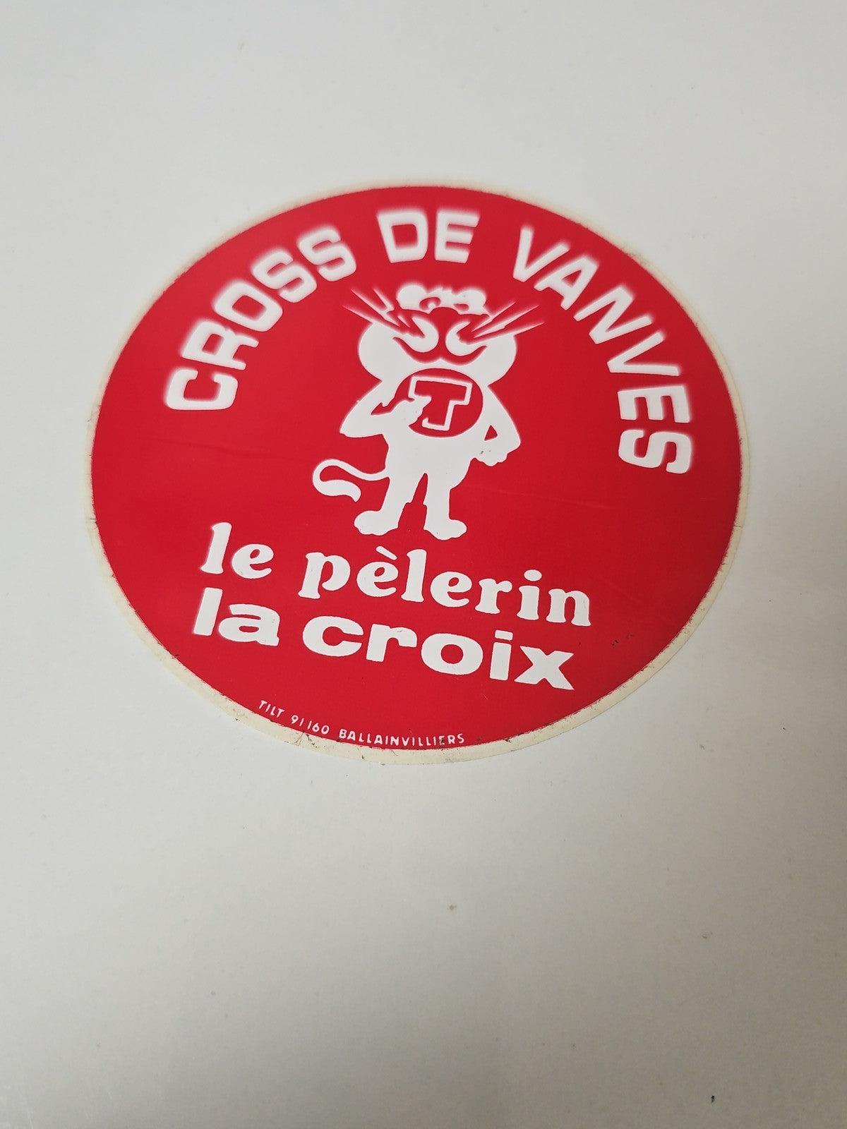Ancien autocollant publicitaire rétro Cross de Vanves, objet vintage à collectio