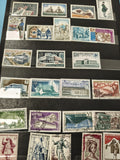 Lot anciens timbres oblitérés France vintage philatélie, motifs variés collectio