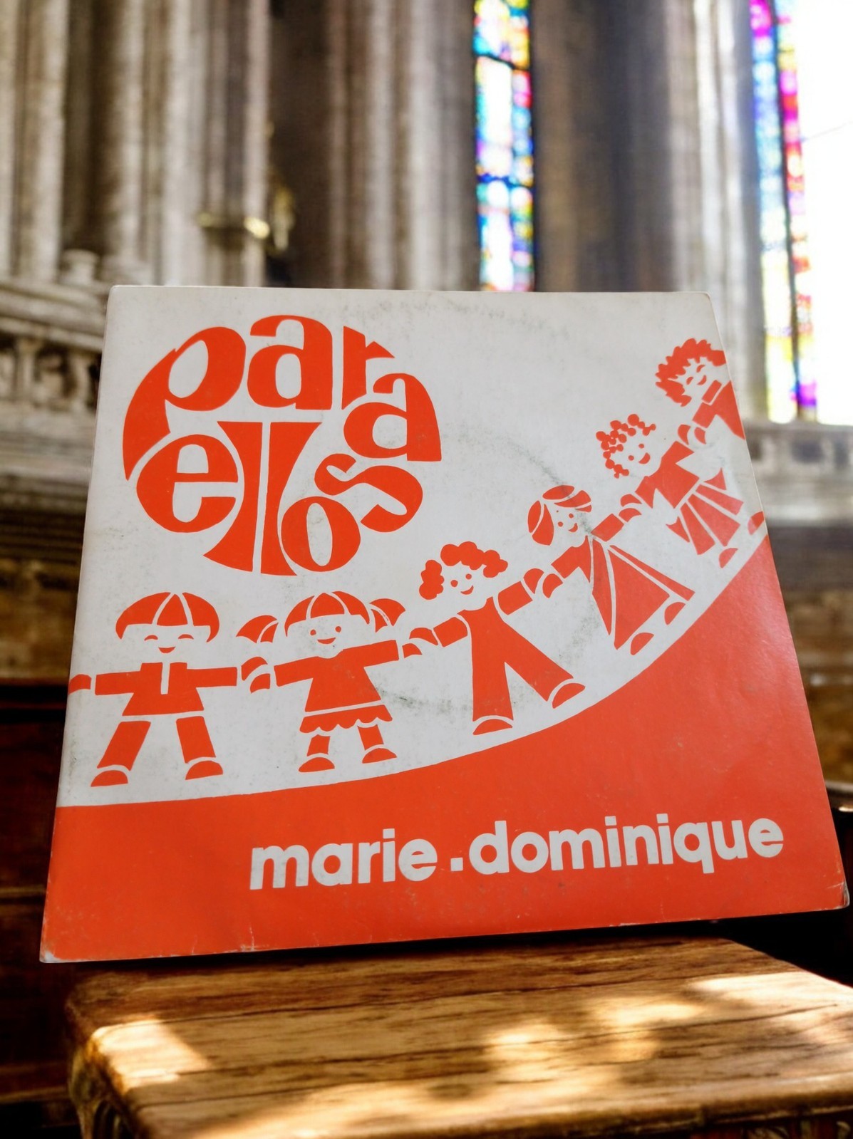 Vinyle 45 tours Parapellos Marie-Dominique vintage pochette orange rare