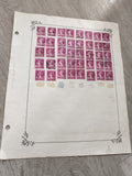 Gros lot timbres anciens Marianne 20c sur planche philatélie étude violet