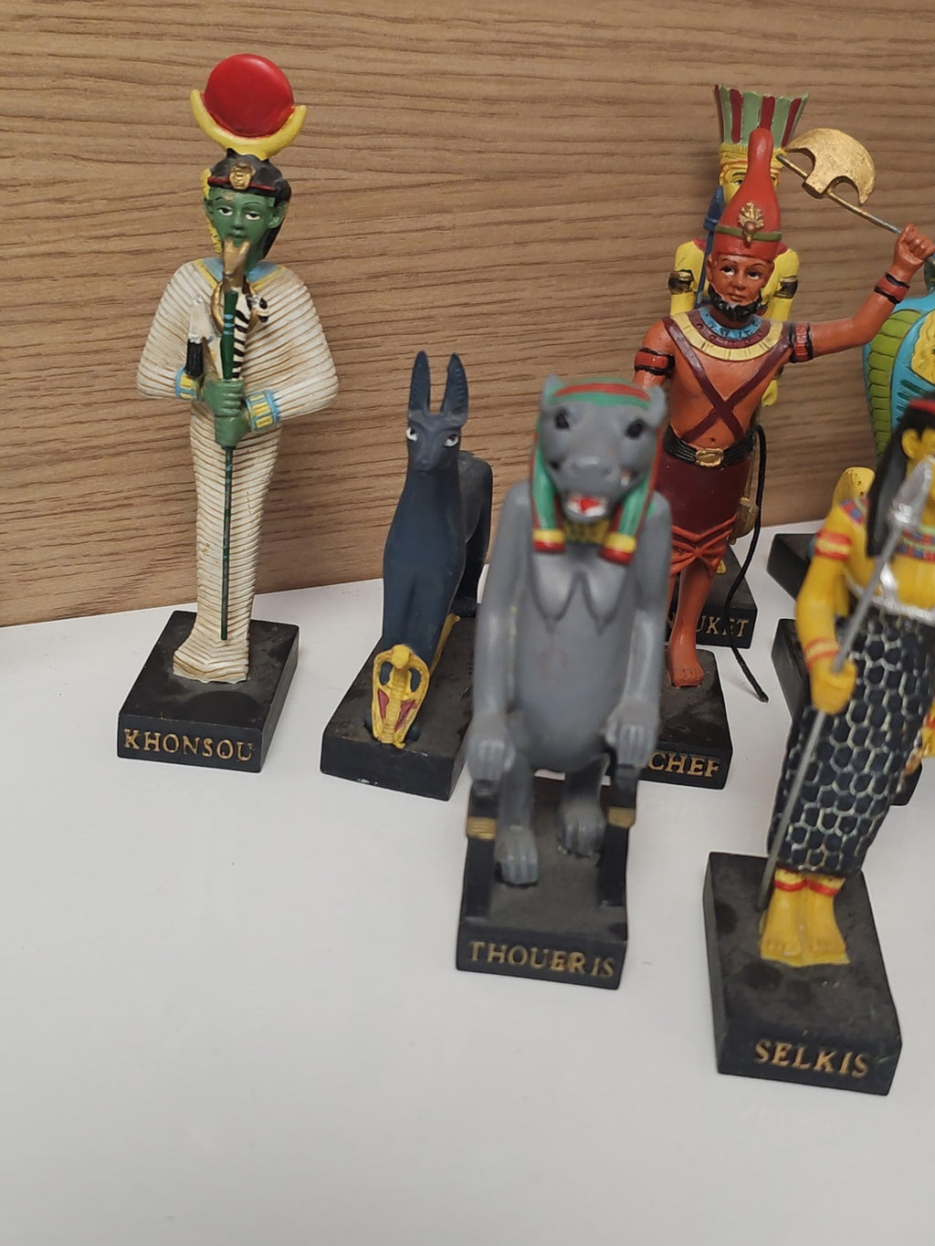 Vintage figurines dieux Égypte ancienne + magazines, set collection ancien rare
