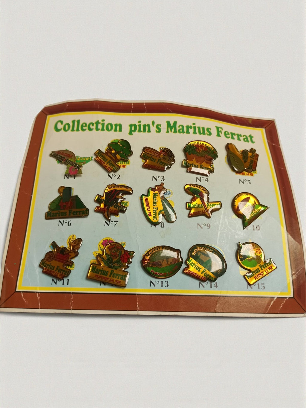 Collection complète pin's Marius Ferrat vintage – série ancienne, lot 15 pins