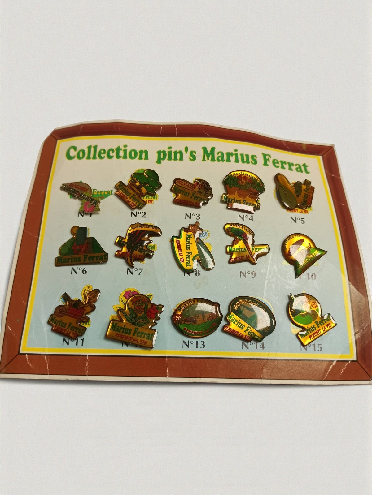 Collection complète pin's Marius Ferrat vintage – série ancienne, lot 15 pins