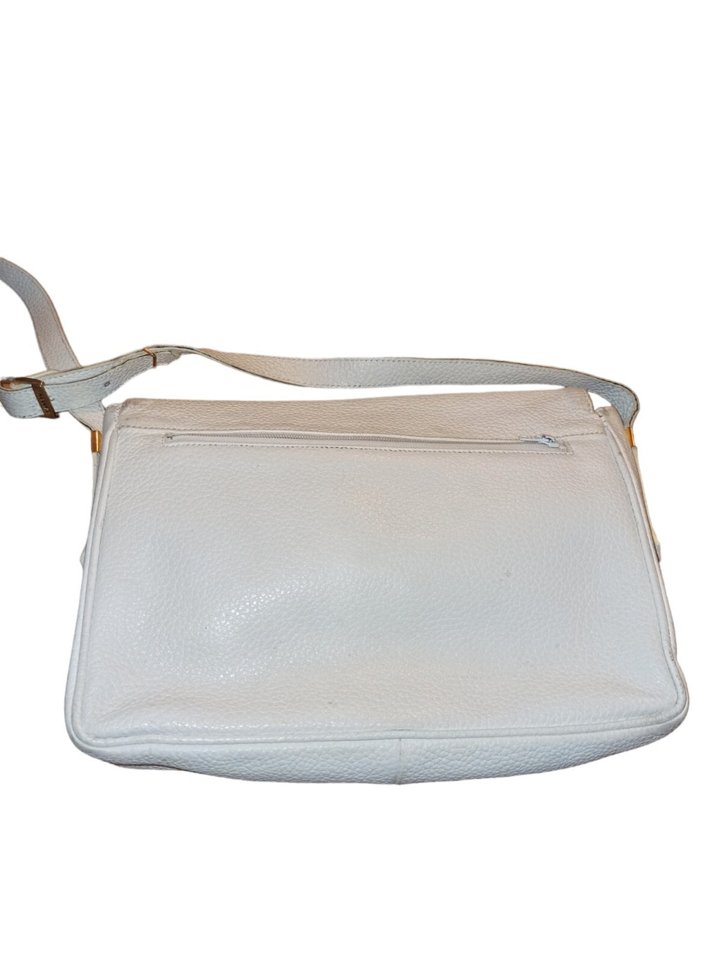 Sac bandoulière Lanvin vintage blanc, fermeture à rabat, authentique