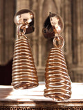 Boucles d’oreilles vintage à clip spirale dorée design classique rétro
