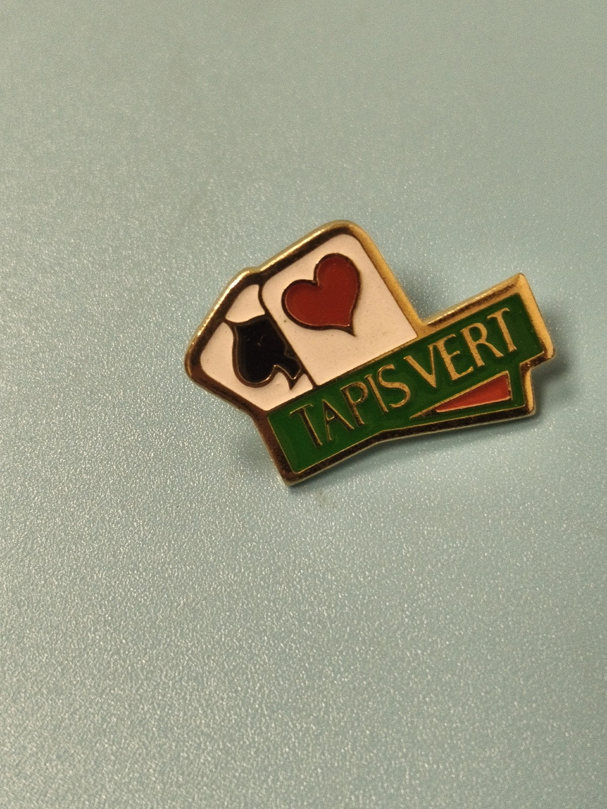 Pin's vintage Tapis Vert jeu de cartes ancien, collection casino poker bridge