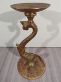 Bougeoir vintage métal doré poisson style provençal milieu XXe déco rétro