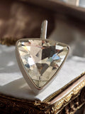 Pendentif vintage strass triangle rétro chic, bijou fantaisie lumineux