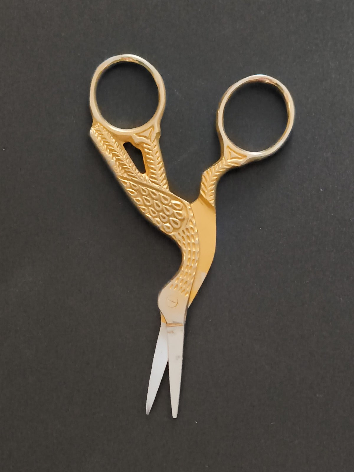 Ciseaux anciens cigogne dorés couture broderie vintage style XIXe