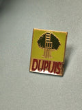 Pin's vintage Dupuis carré logo arbre échelle vert jaune collection années 80