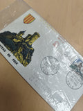 Enveloppe philatélie Château de Foix illustrée cachet 1958 blason Ariège