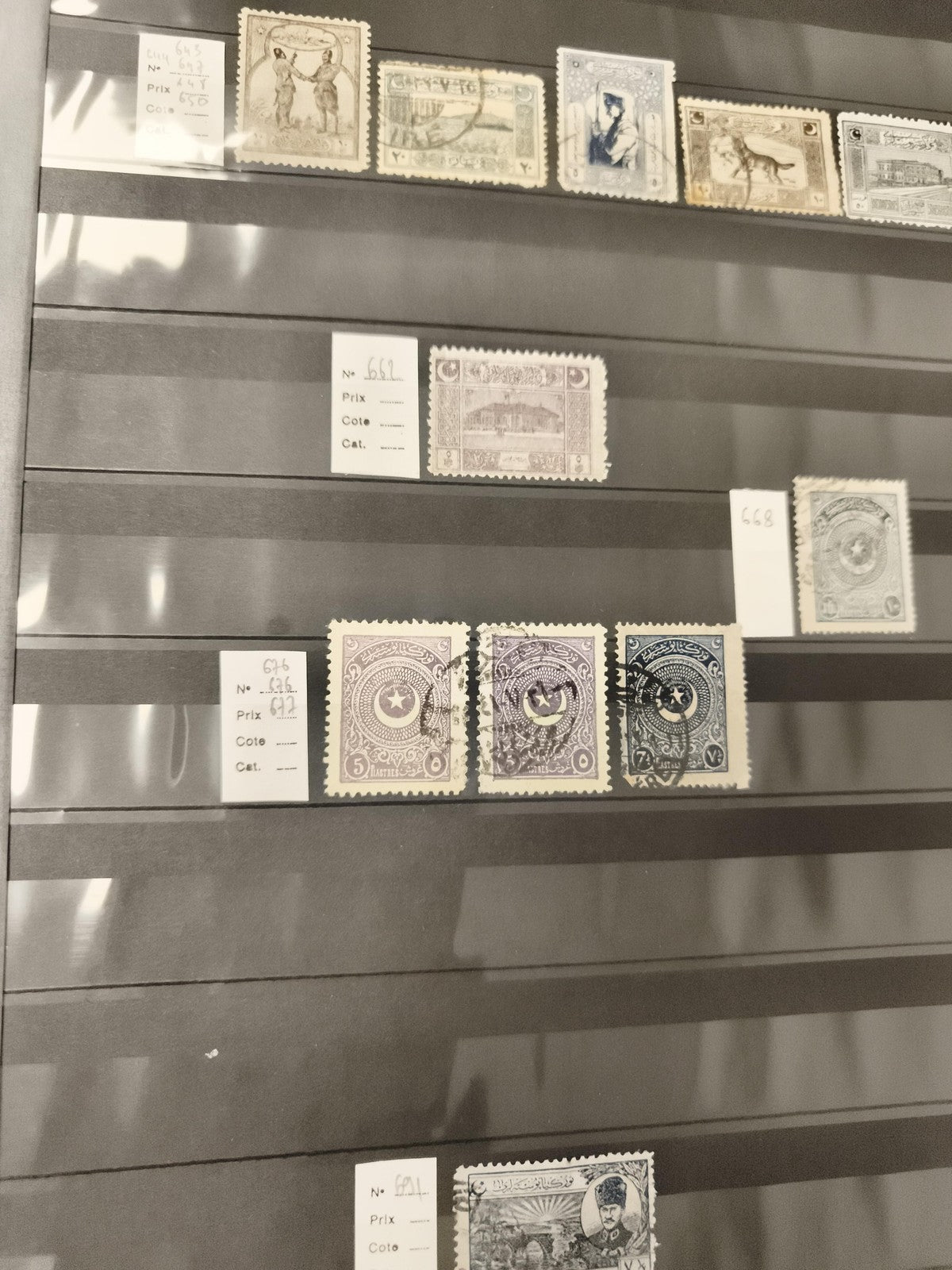 Lot de timbres anciens Empire Ottoman oblitérés, motifs historiques, philatélie