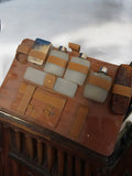 Trousse de toilette ancienne homme vintage, set accessoires rétro, flacons