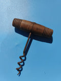 Ancien tire-bouchon vintage, manche bois tourné, collection, déco rétro