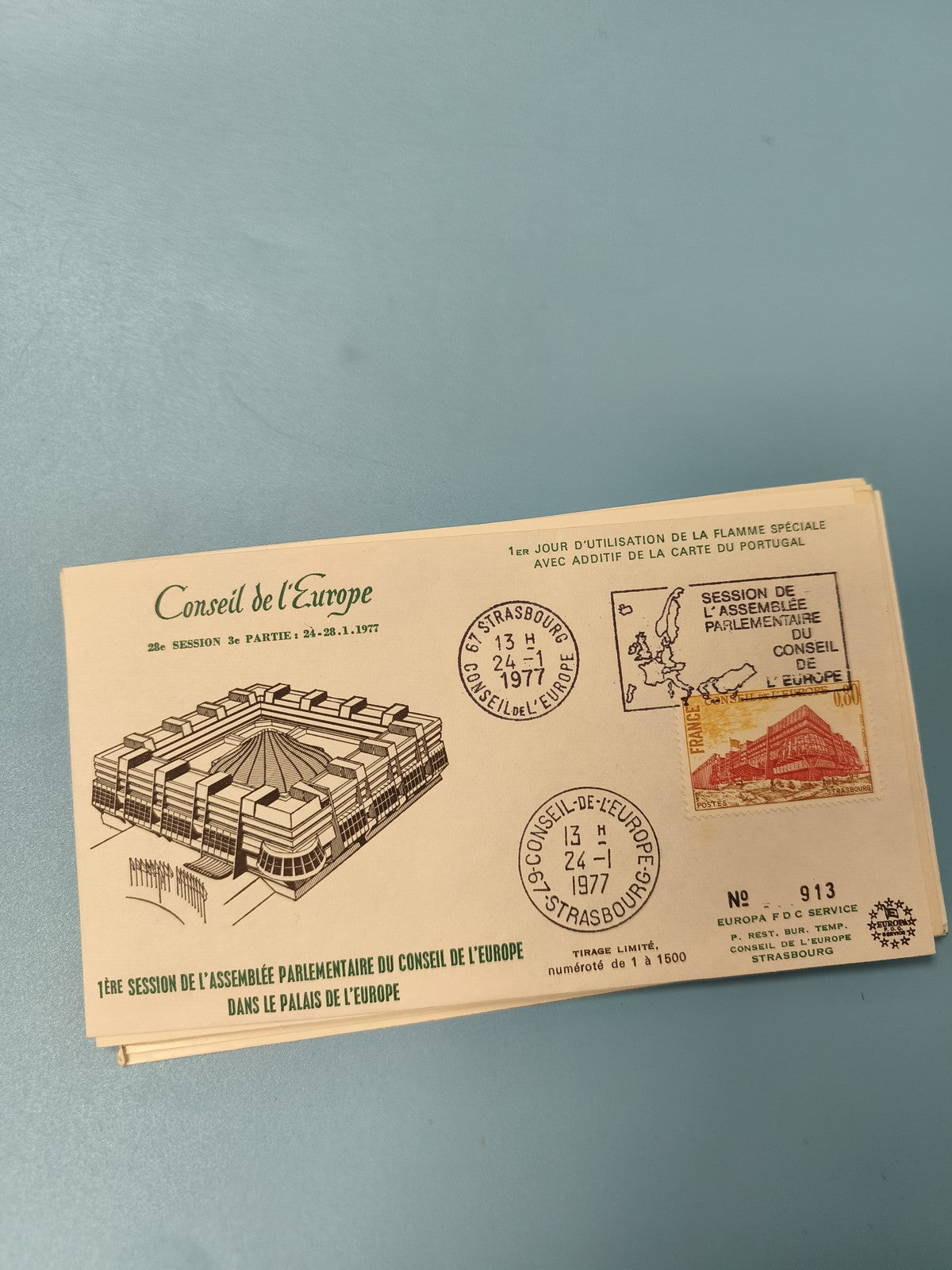 Ancienne enveloppe philatélie Conseil de l?Europe Strasbourg 1977 tirage limité