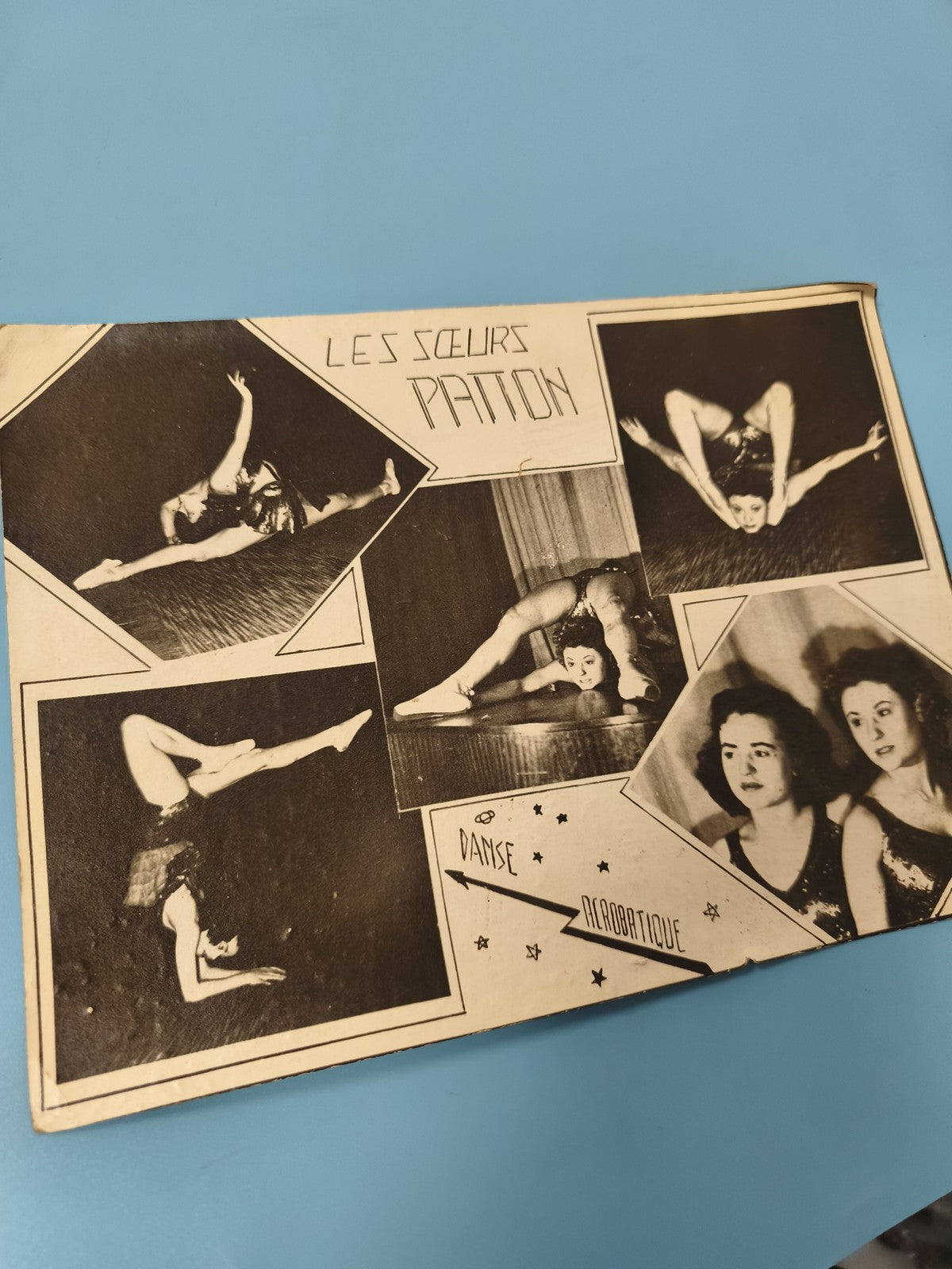 Ancienne photo Les S?urs Patton danse acrobatique noir et blanc vintage