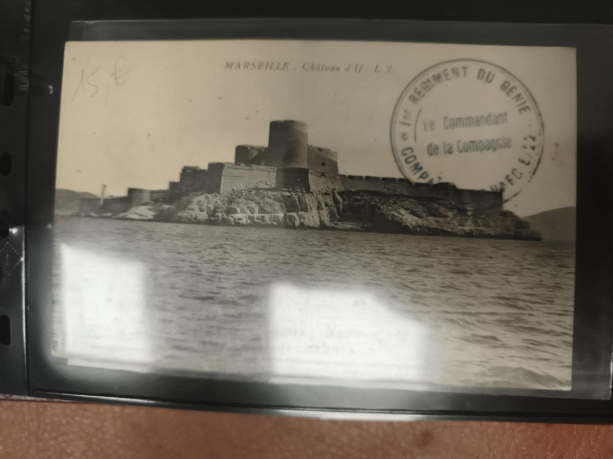 Carte postale Marseille Château d’If cachet militaire philatélie