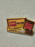 Pin's vintage Tacotac ancien jeu de tirage français doré, collection rétro