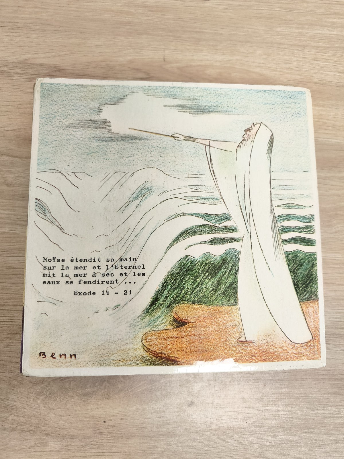 Vinyle 45 tours Moïse Mer Rouge illustration Benn pochette Exode 14-21 (Ref 4)
