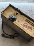 Garage miniature Schuco ancien, boîte métal, vintage jouet mécanique