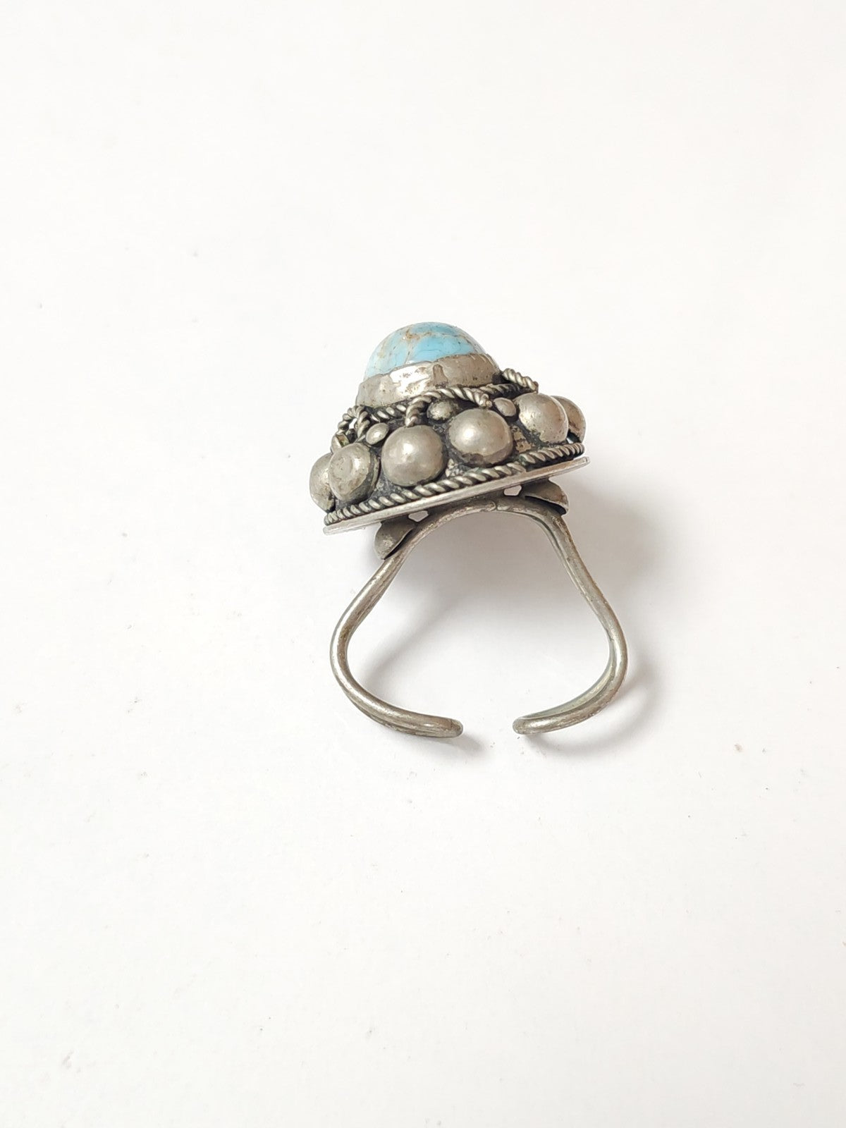 Bague ancienne en argent vintage rétro, bijou d?époque pour collection ou cadeau