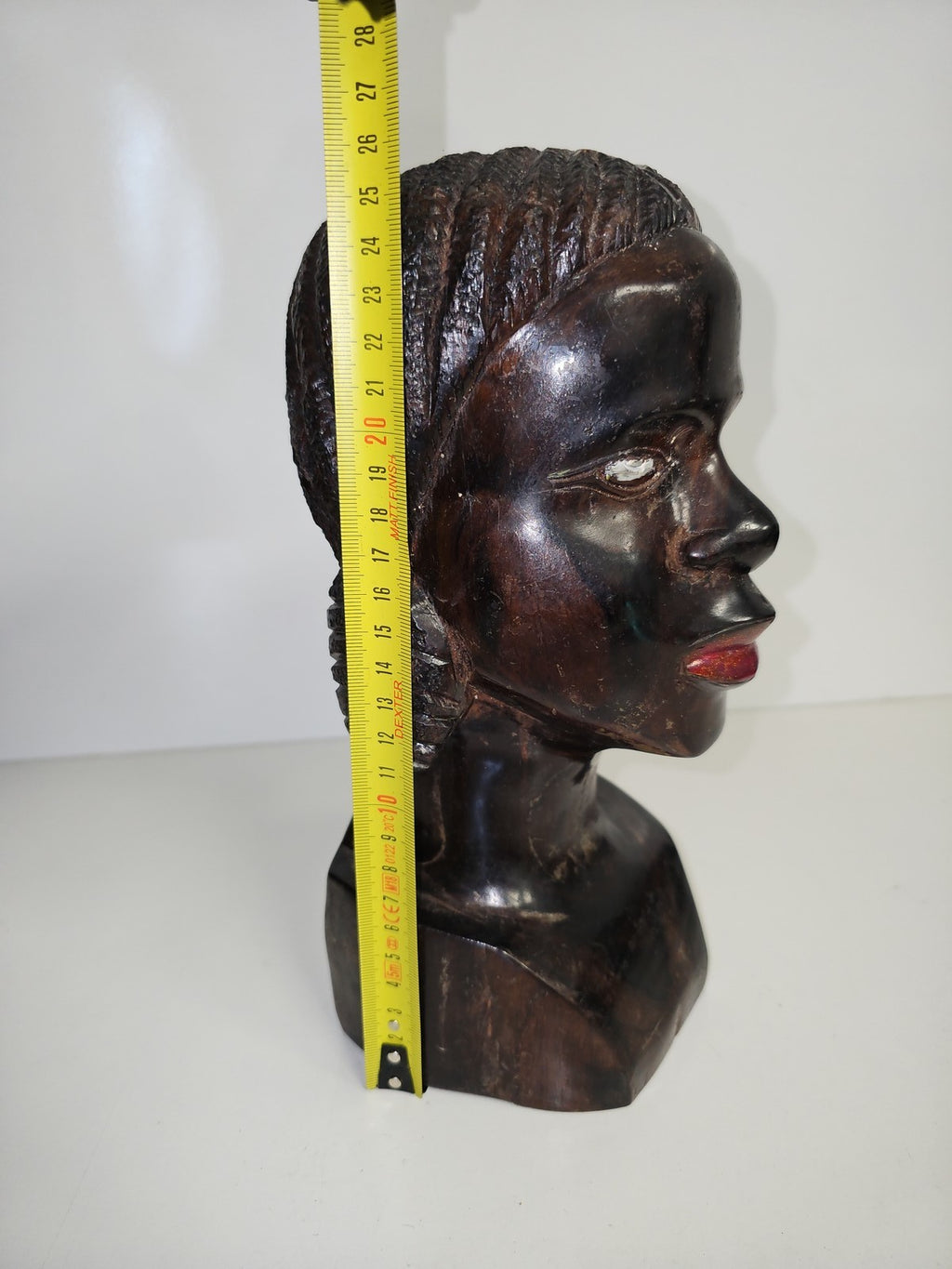 Sculpture africaine vintage en bois massif ancien, grande pièce années 1950 déco