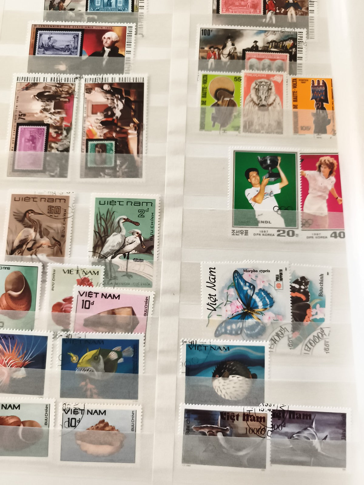 Timbres poste thématiques internationaux animaux Vietnam Haute-Volta oblitérés p