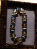 Bracelet vintage perles facettées ambrées – style rétro fantaisie élégant