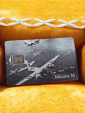 Carte téléphonique vintage Télécarte 50 Aviation rare noir et blanc