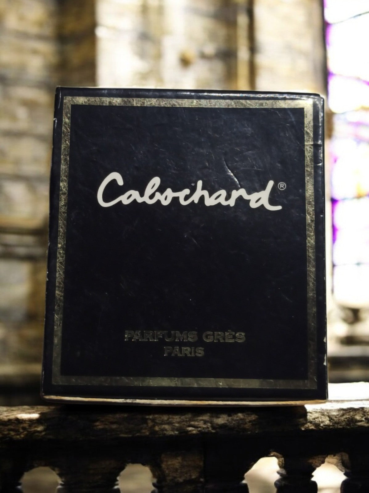 Miniature parfum vintage Cabochard Parfums Grès boîte noire Paris
