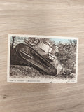 Ancienne carte postale Camp Valdahon man?uvre chars FT-17 militaire