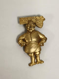 Broche ancienne Karneval Köln 2004 dorée costume fête badge pin vintage