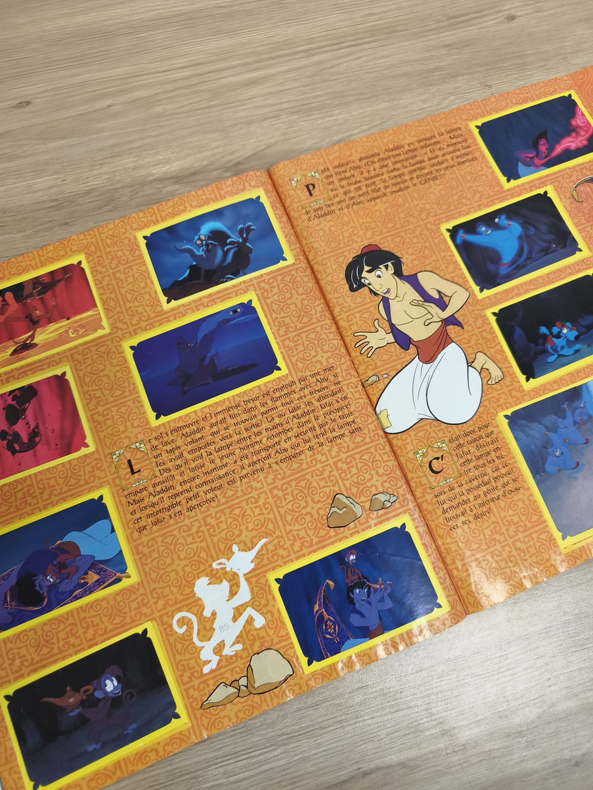 Vintage album Panini Aladdin incomplet Disney collection années 90