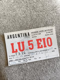 Carte QSL radio ancienne LU5EIO Argentine années 70 Buenos Aires vintage