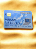 Carte téléphonique vintage France Télécom MINICOM 50 unités rétro puce Minitel