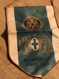 Fanion ancien Rotary Club Marseille St Michel vintage blason écusson