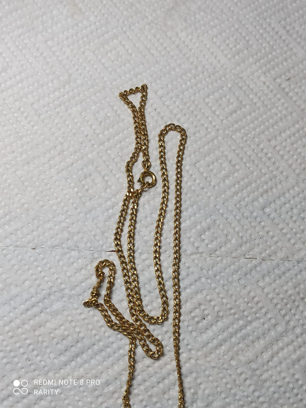 Collier ancien plaqué or pendentif goutte chaîne maille rétro soirée vintage