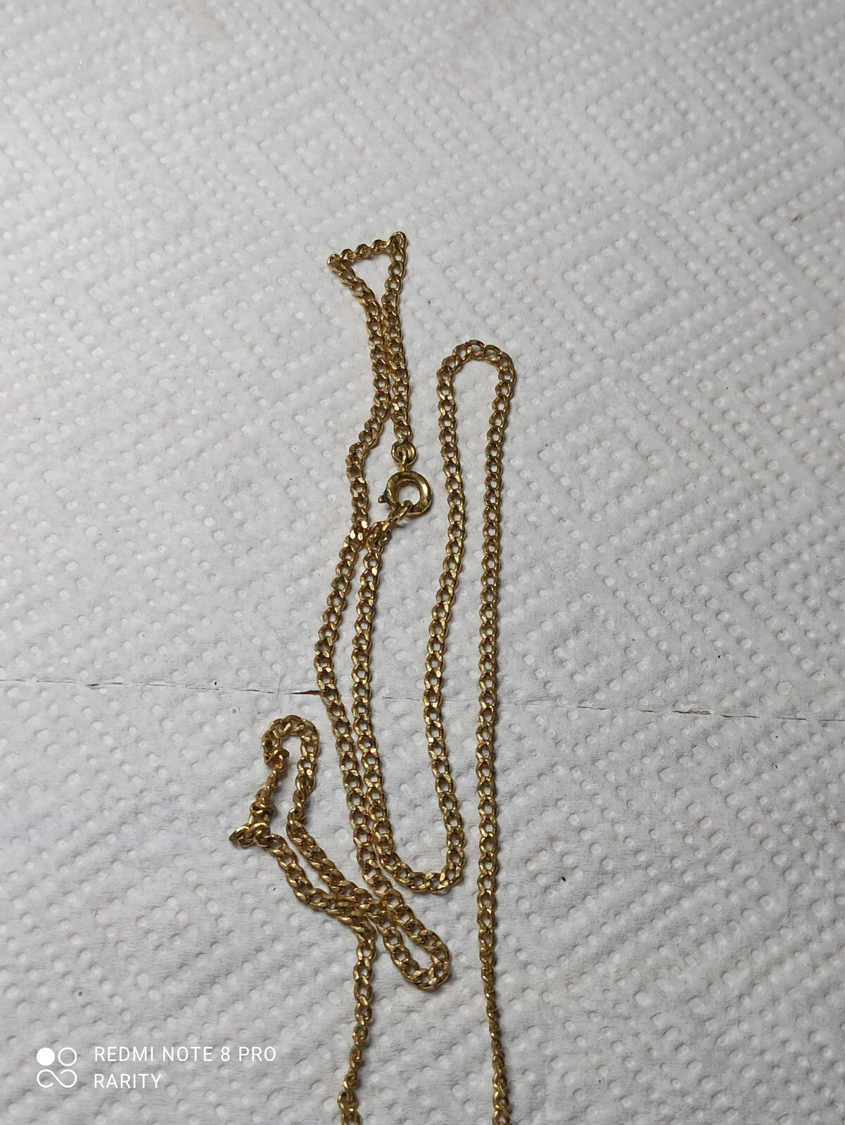 Collier ancien plaqué or pendentif goutte chaîne maille rétro soirée vintage