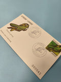Enveloppe FDC Premier Jour Gabon Touaco Persa Timbre Oiseau Vert Libreville
