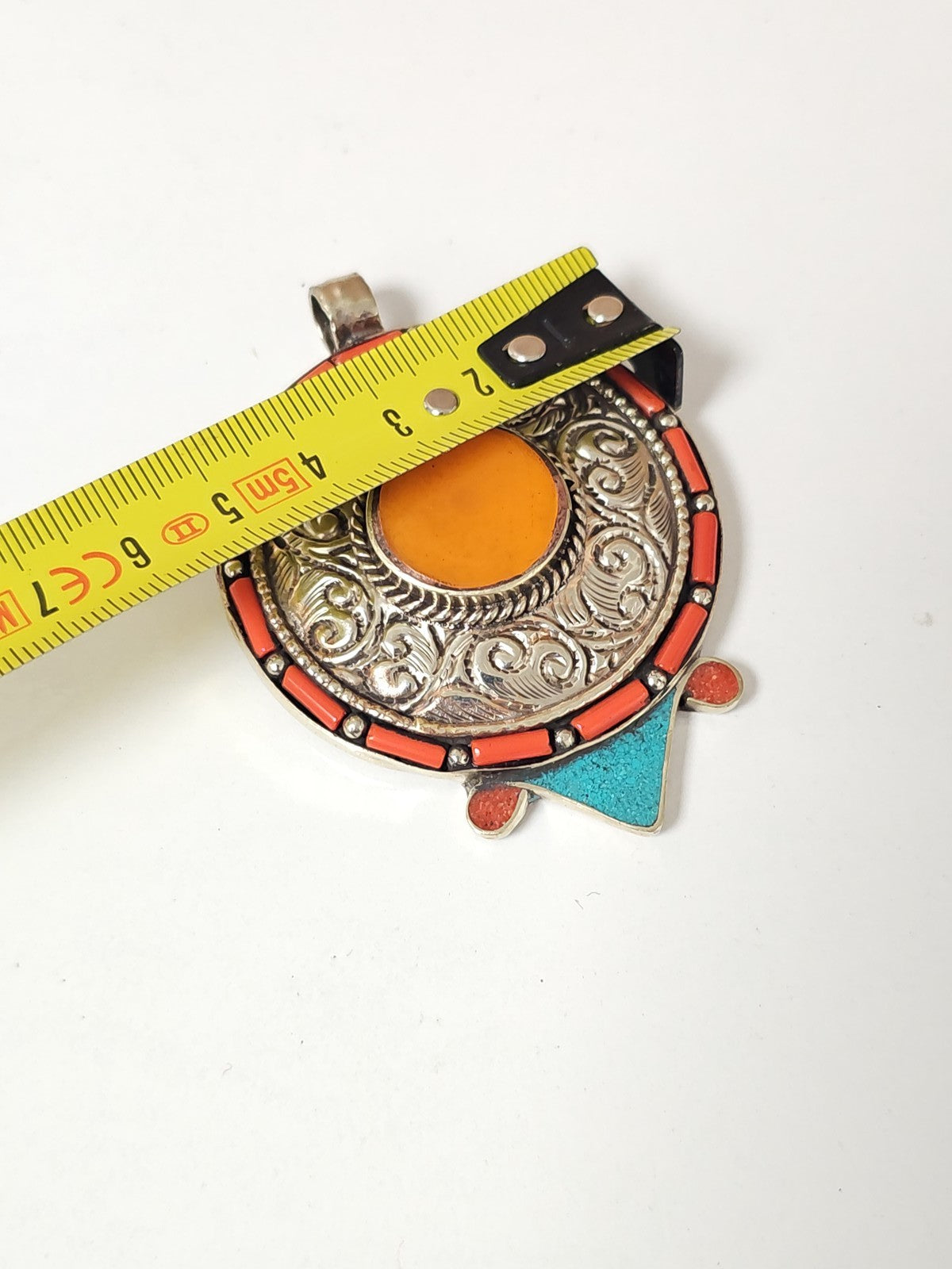 Vintage Berber pendant, ethnic jewelry, large format for collection