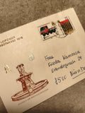 Lettre Leipzig 1978 affranchie DDR timbres Multicar fontaine Barfussgässchen (Re