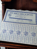 Action au porteur SMAGA 5000 francs années 1920 bleu vintage papier valeur