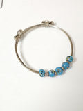 Bracelet vintage ancien en métal argenté style rétro collection bijou d'occasion