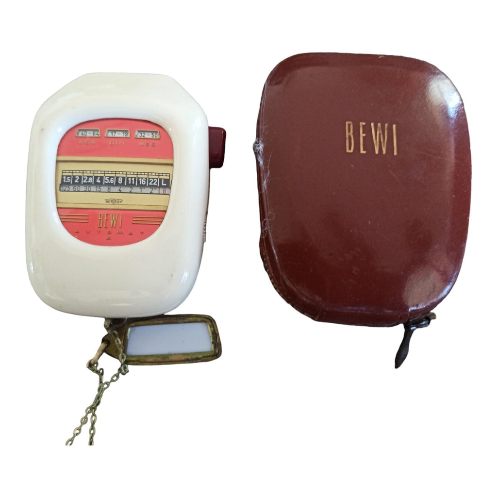 Posemètre vintage BEWI Automat années 50 avec étui rétro photo