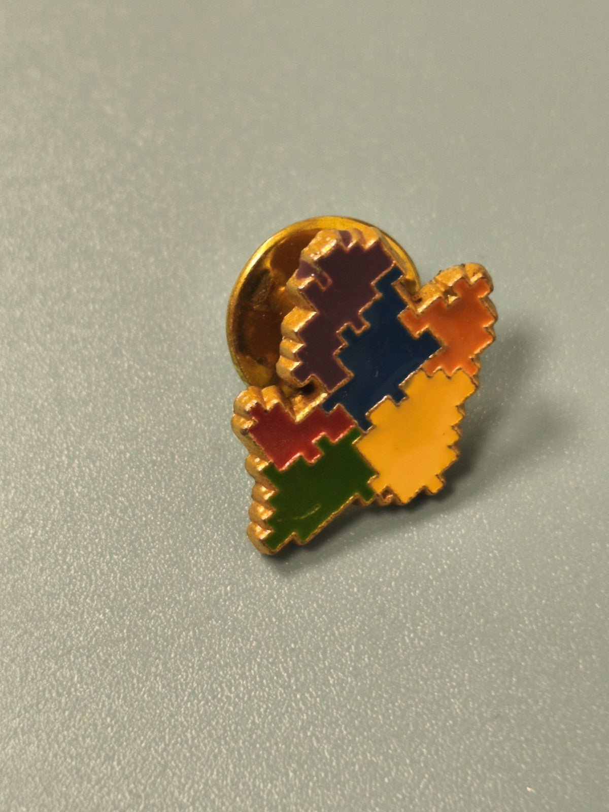 Vintage pin's PACA multicolore forme région, collection, rétro (Ref 3)