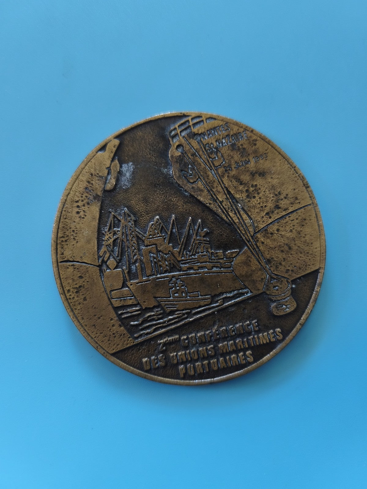 Médaille ancienne vintage Conférence Unions Maritimes collection marine rétro