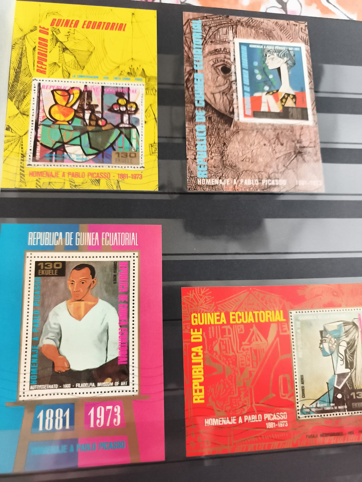 Timbres anciens Guinée Équatoriale Picasso hommage 1881-1973 philatélie