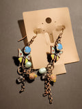 Boucles d’oreilles vintage papillon perles pendentif, deadstock fantaisie