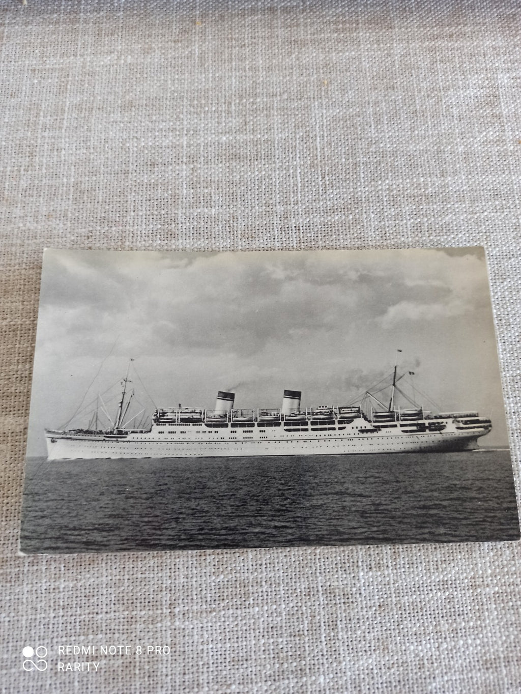 Carte Postale Ancienne Paquebot Noir et Blanc Vintage Navire Collection